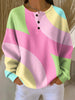 Camila | Women's Waffle Knit Sweater Long Sleeve Button Front Oversized