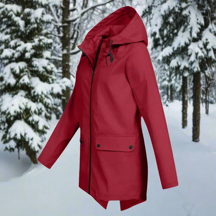 Waterproof Hooded Rain Jacket, Longline Zip-Up