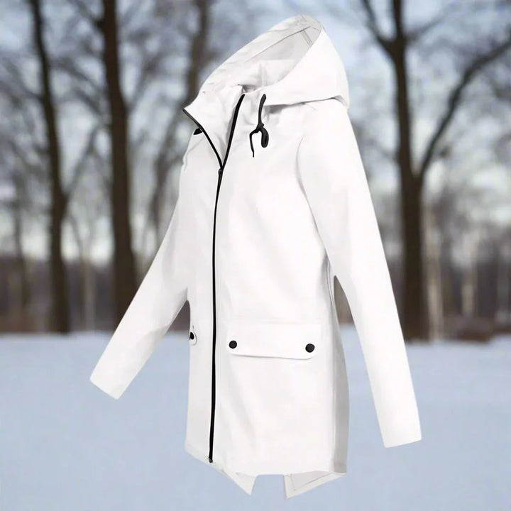 Waterproof Hooded Rain Jacket, Longline Zip-Up