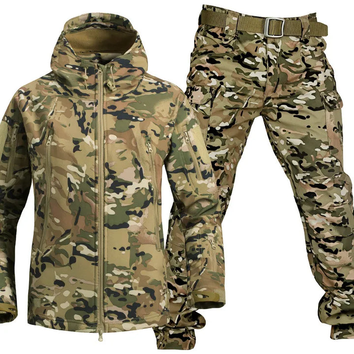 Waterproof Windproof Fleece-Lined Outdoor Jacket and Pants Set